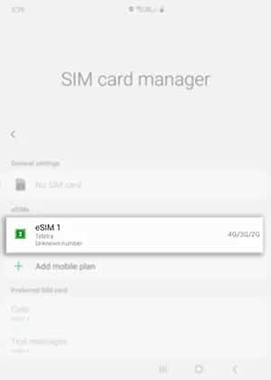 esim on samsung