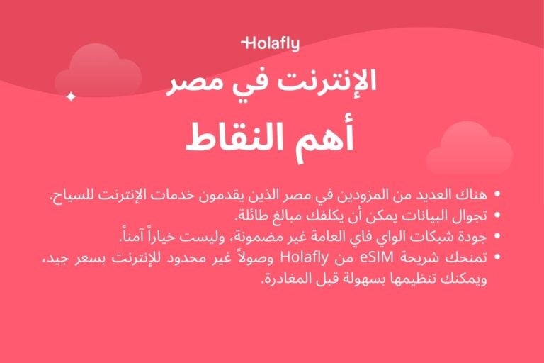 إنفوجرافيك يوضح أهم النقاط حول الإنترنت في مصر للمسافرين