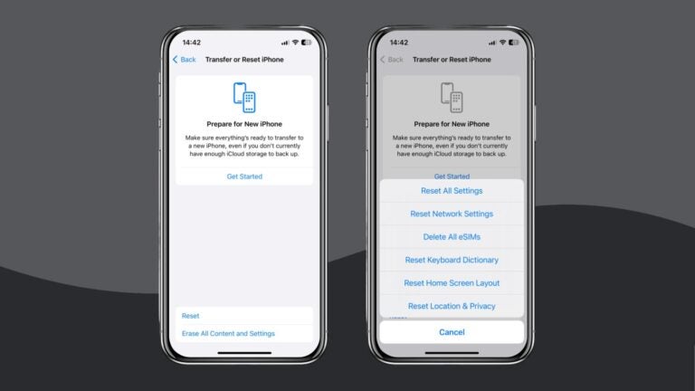 إعادة تعيين إعدادات الشبكة على أجهزة iOS