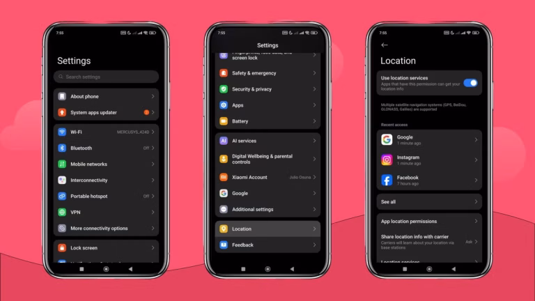 إيقاف تشغيل خدمات الموقع على جهاز Andriod