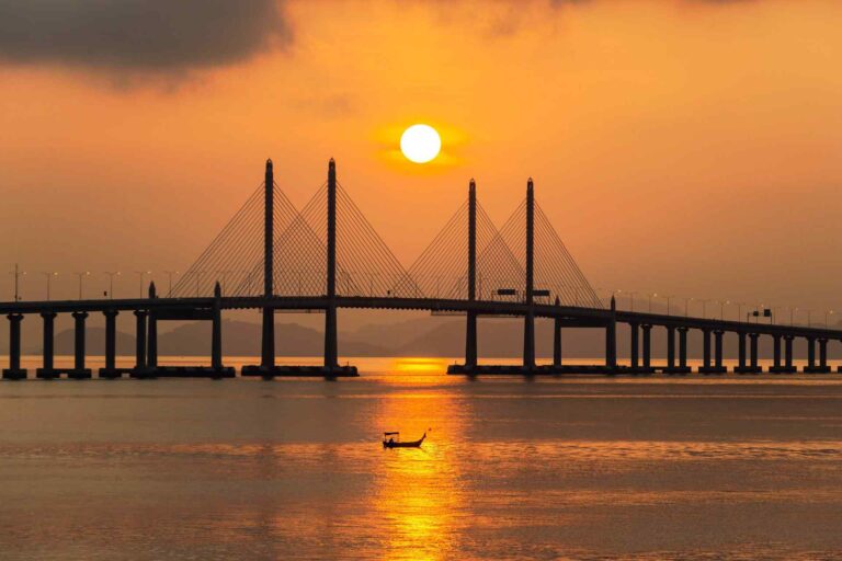 penang bridge sunset