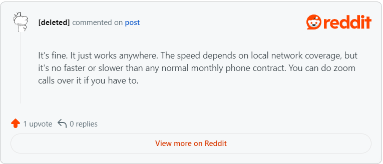 Positiv anmeldelse fra en Reddit-bruker