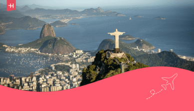 Flyfoto av Corcovado med Guanabarabukten og Sukkertoppen som hovedbilde for en artikkel om internett i Brasil.