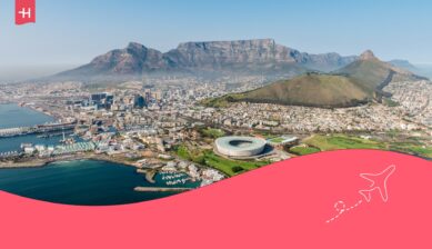 Flyfoto av Cape Town som hovedbilde til en artikkel om internett i Sør-Afrika.